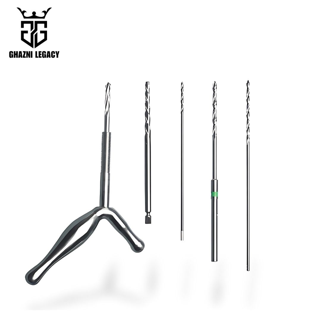 Extra long stainless steel orthopedic bone drill bit for precision surgical procedures, available in various sizes and customizable coatings.