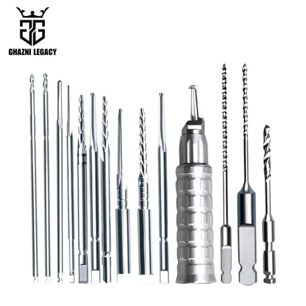Extra long stainless steel orthopedic bone drill bit for precision surgical procedures, available in various sizes and customizable coatings.