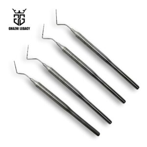 Single-ended periodontal probe set, made from high-quality stainless steel, designed for dental surgeries and periodontal examinations. Single-ended periodontal probe set, made from high-quality stainless steel, designed for dental surgeries and periodontal examinations.